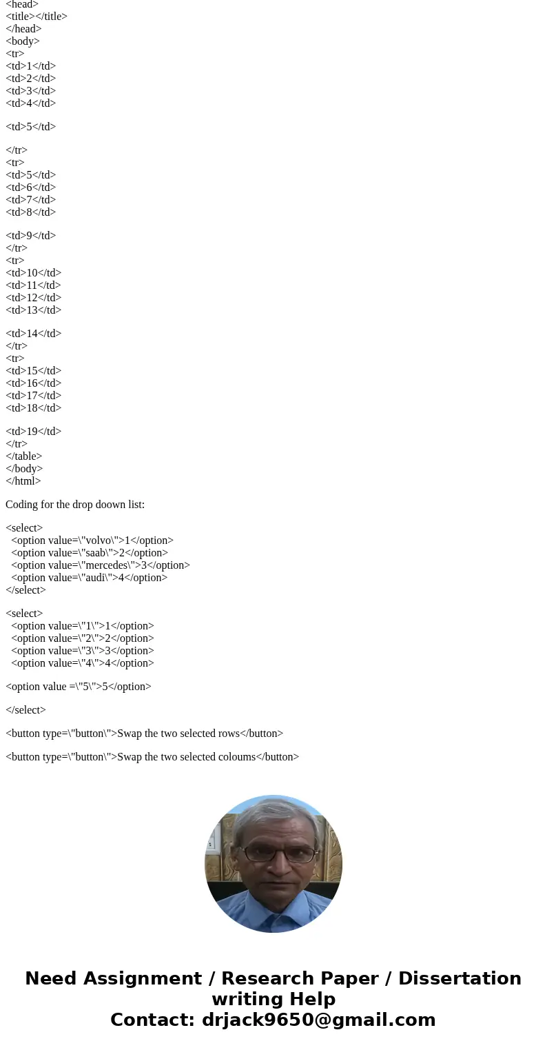  Write a simple web service that shows a 4 times 5 grid (as in the above figure) and allows the user to perform some required operations. The user may enter any