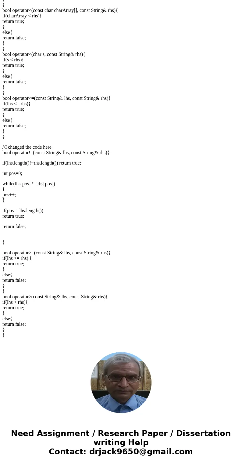 Write test cases in C++ for the following code using #using <cassert> to test every method and function implemented within the String class. These should 