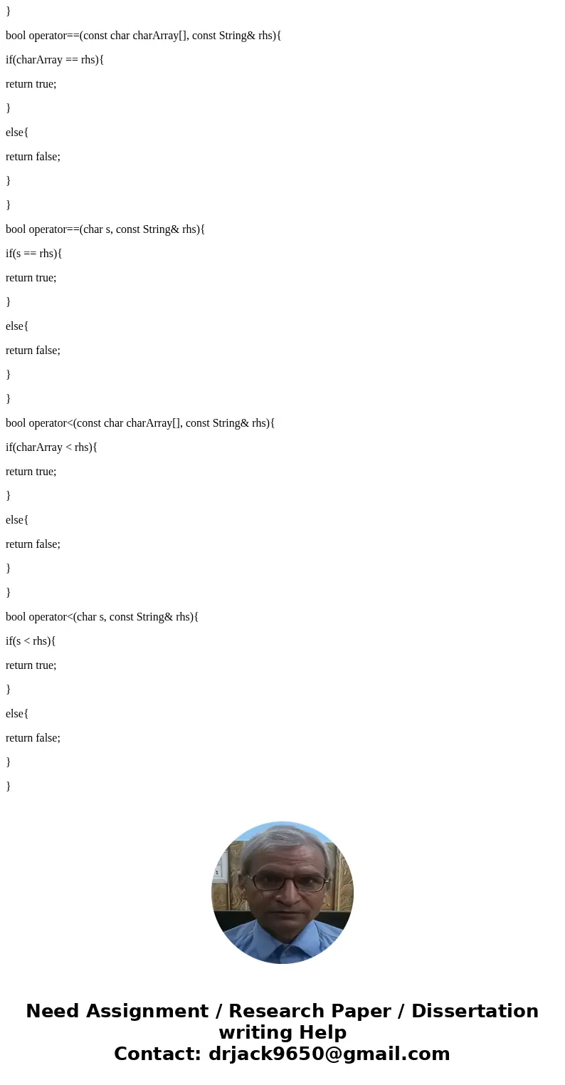 Write test cases in C++ for the following code using #using <cassert> to test every method and function implemented within the String class. These should 