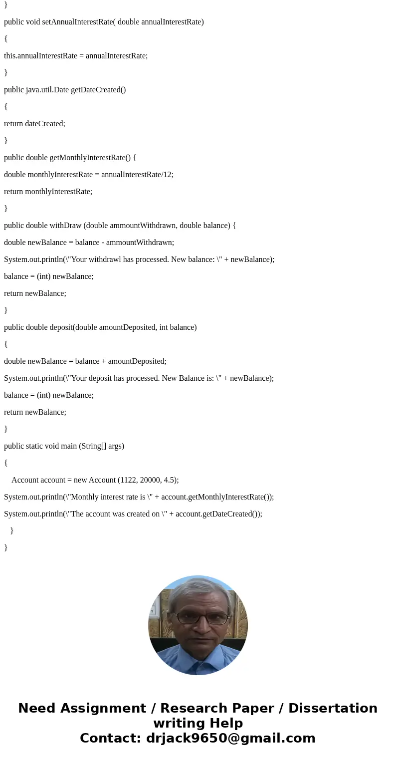 1. Define an Account class with the following private data fields: An int data field named id for the Account user name (default 0). A String data field named n 1. Define an Account class with the following private data fields: An int data field named id for the Account user name (default 0). A String data field named n