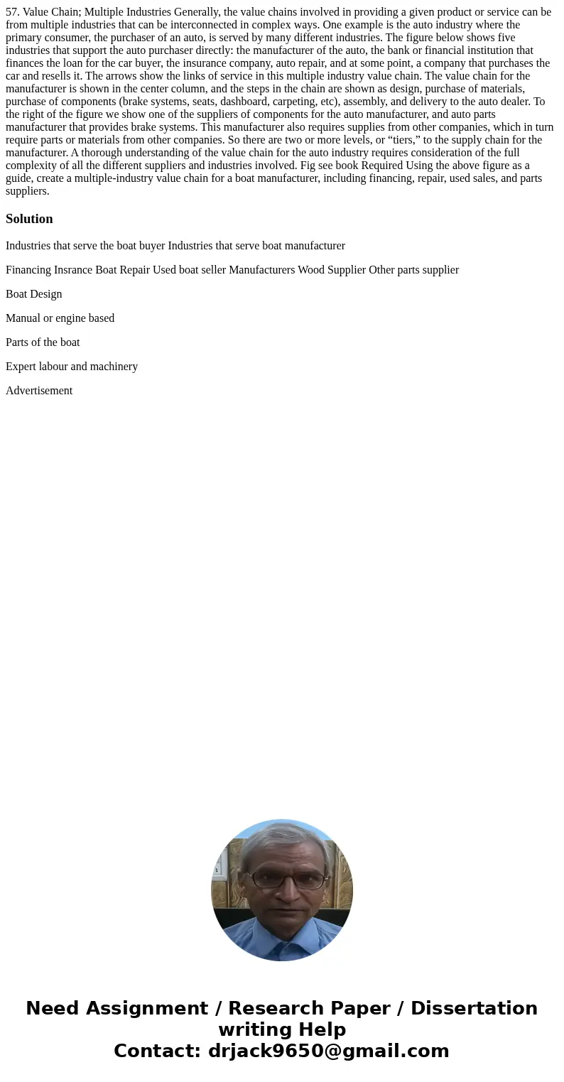 57. Value Chain; Multiple Industries Generally, the value chains involved in providing a given product or service can be from multiple industries that can be in 57. Value Chain; Multiple Industries Generally, the value chains involved in providing a given product or service can be from multiple industries that can be in