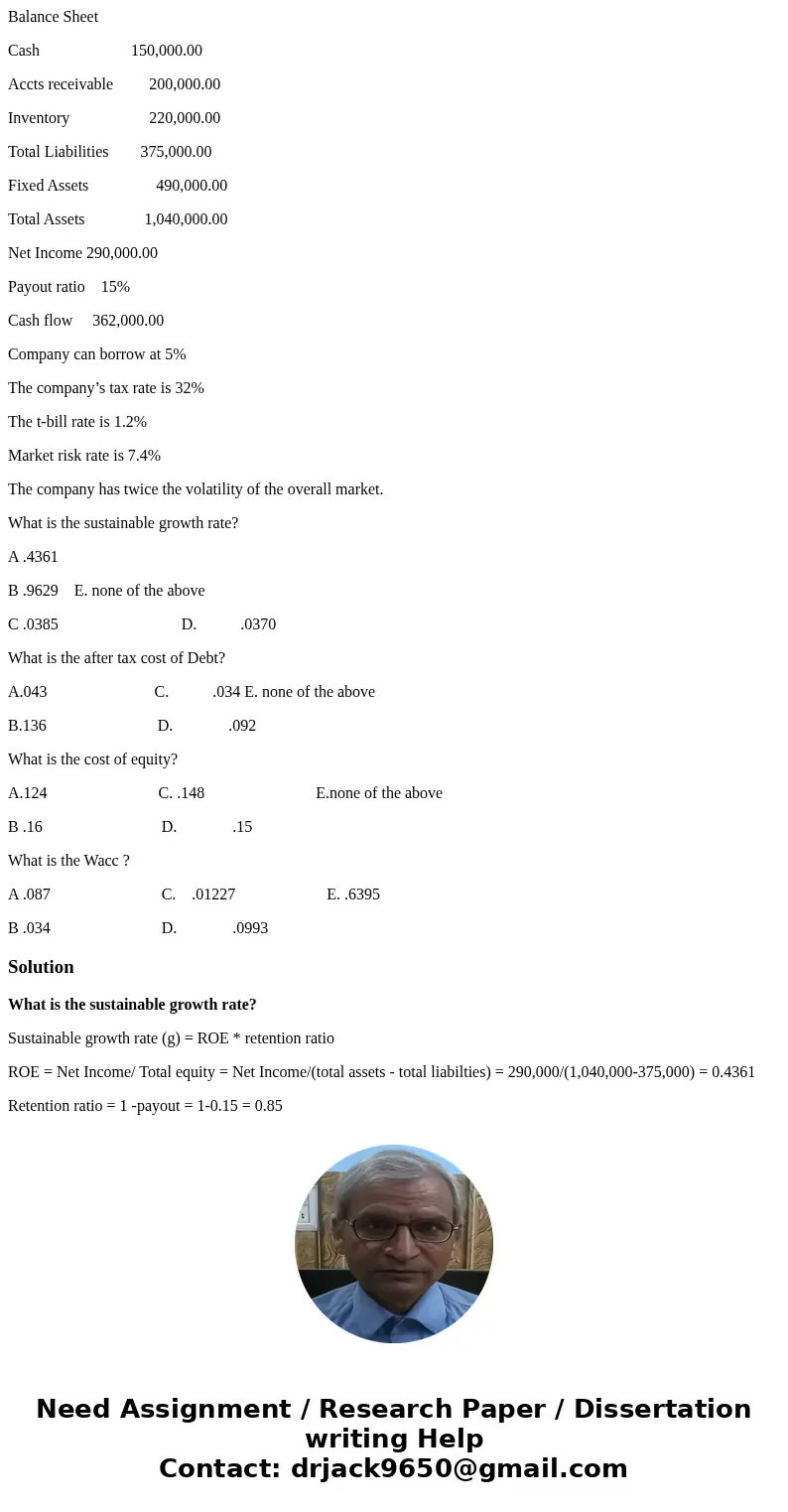 Balance Sheet Cash 150,000.00 Accts receivable 200,000.00 Inventory 220,000.00 Total Liabilities 375,000.00 Fixed Assets 490,000.00 Total Assets 1,040,000.00 Ne Balance Sheet Cash 150,000.00 Accts receivable 200,000.00 Inventory 220,000.00 Total Liabilities 375,000.00 Fixed Assets 490,000.00 Total Assets 1,040,000.00 Ne