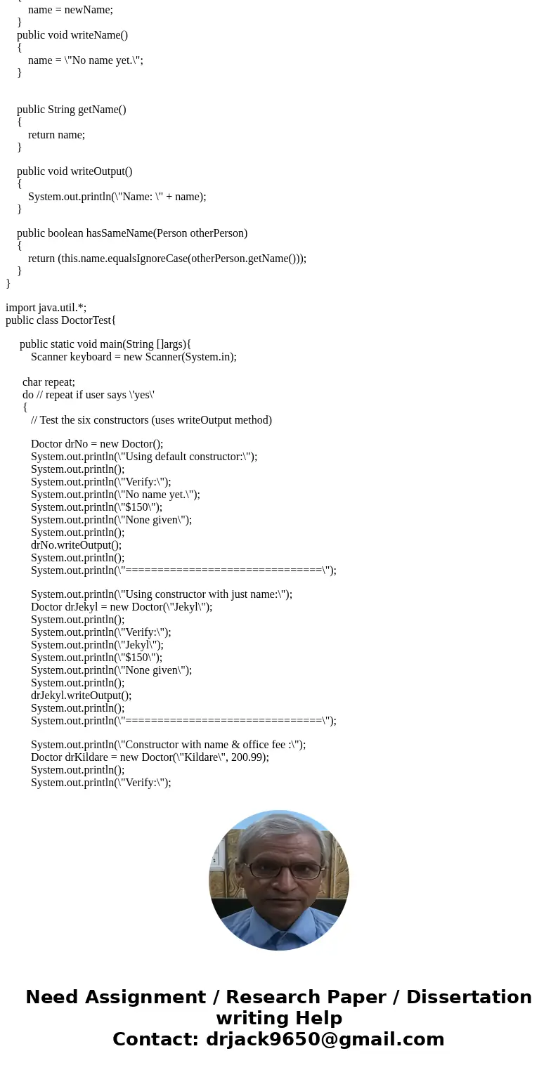 Define a class named Doctor whose objects are records for clinic’s doctors. Derive this class from the class Person given in listing 8. A Doctor record has the  Define a class named Doctor whose objects are records for clinic’s doctors. Derive this class from the class Person given in listing 8. A Doctor record has the