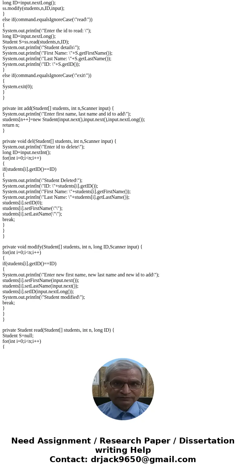 Extend your program for managing student data. The name of the class should be StudentData2. an underscore, and your Netted run together; if your NetID is abcd  Extend your program for managing student data. The name of the class should be StudentData2. an underscore, and your Netted run together; if your NetID is abcd