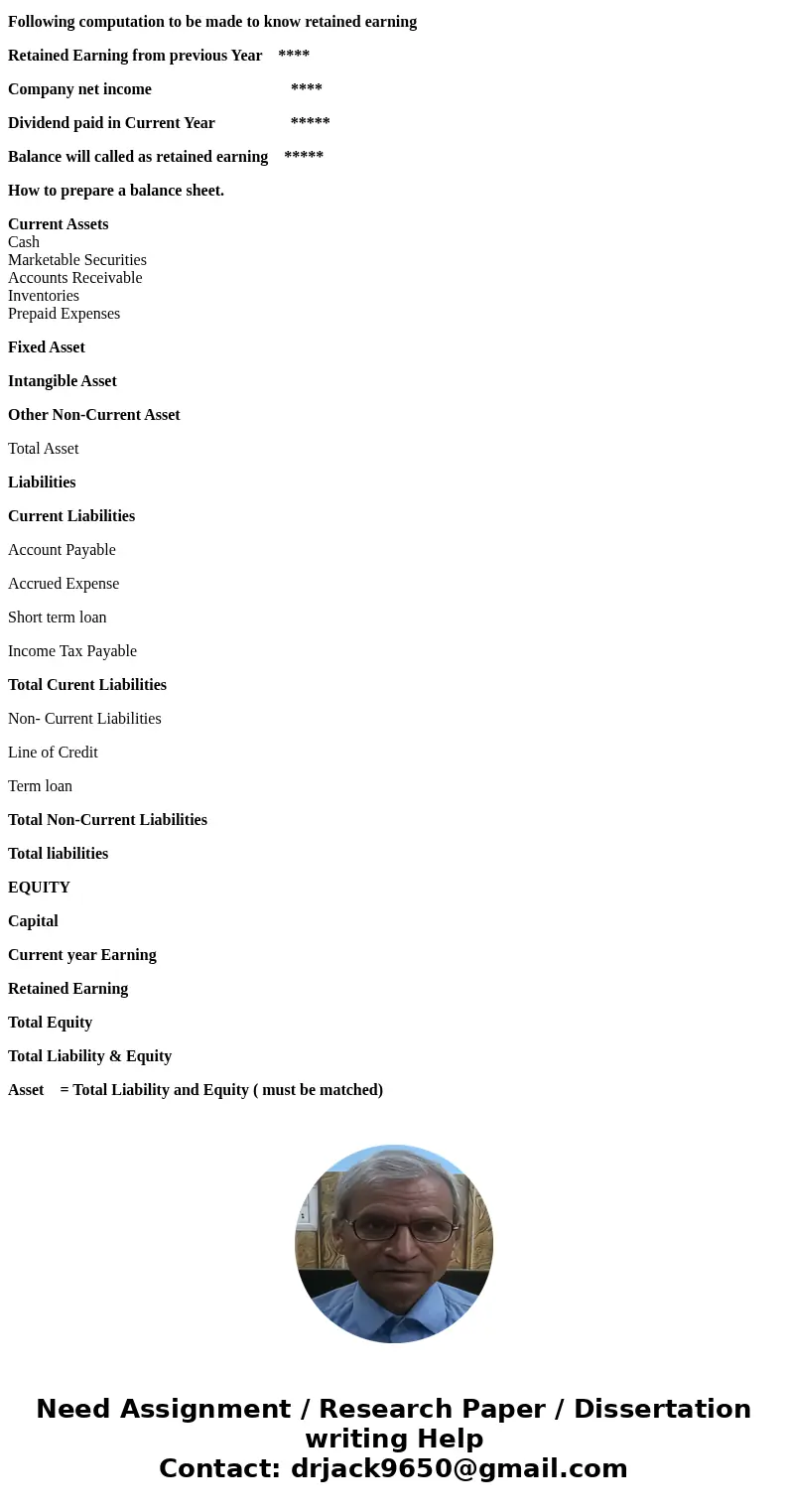 How do i find the retained earnings and prepare a balance sheet for the company.SolutionHow to Find out the Retained Earning Note: Retained Earning means money  How do i find the retained earnings and prepare a balance sheet for the company.SolutionHow to Find out the Retained Earning Note: Retained Earning means money