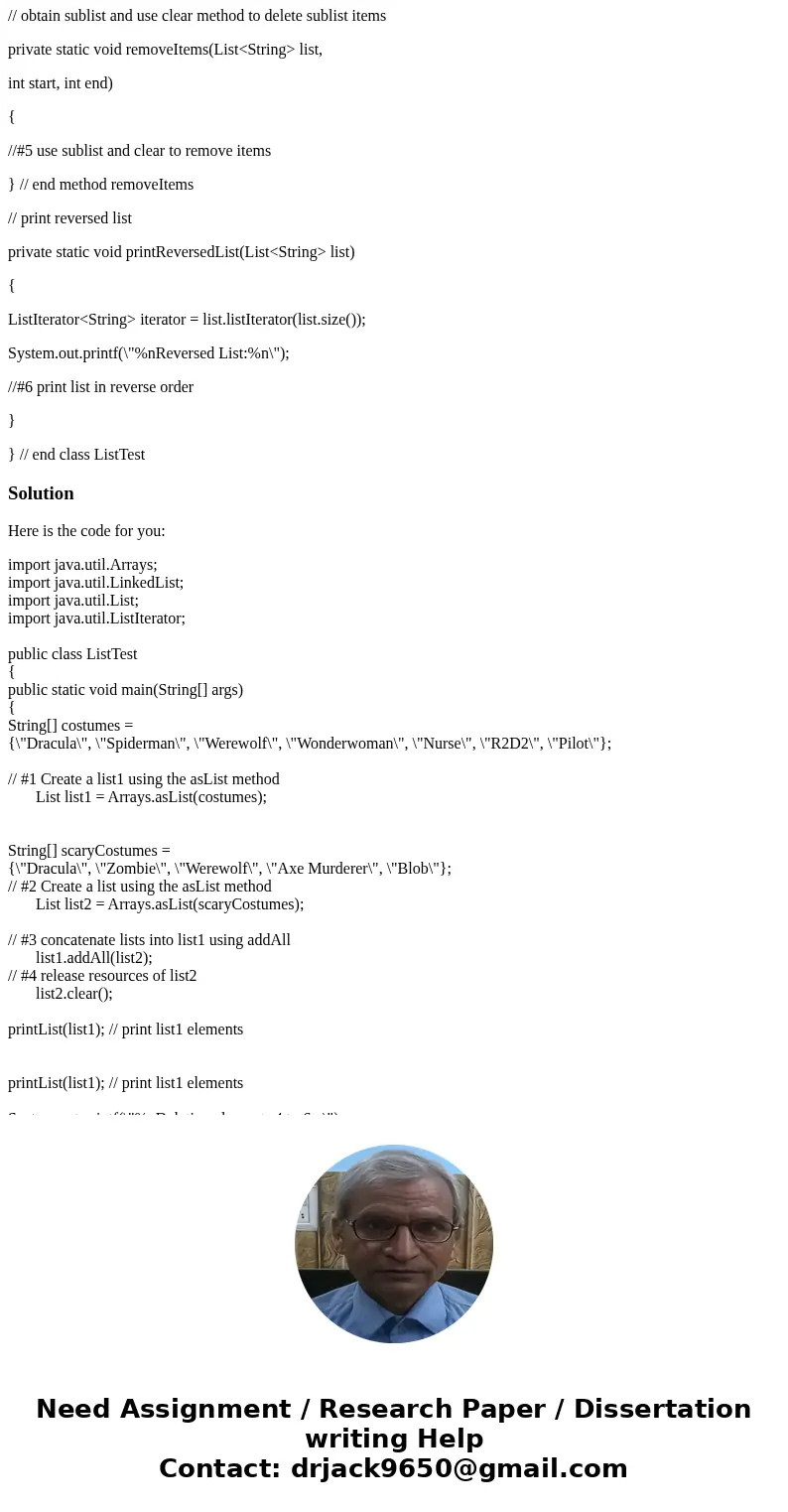i need help with filling in/correct each line that is indicated by a comment with a number import java.util.Arrays; import java.util.LinkedList; import java.uti i need help with filling in/correct each line that is indicated by a comment with a number import java.util.Arrays; import java.util.LinkedList; import java.uti