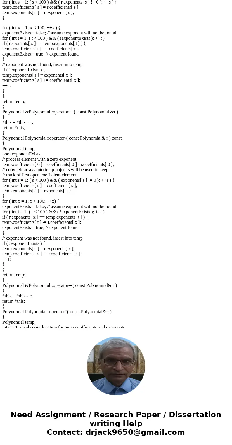 I wrote the following: add to it if needed and fiix the errors output should be something similar to the below picture The internal representation of a Polynomi