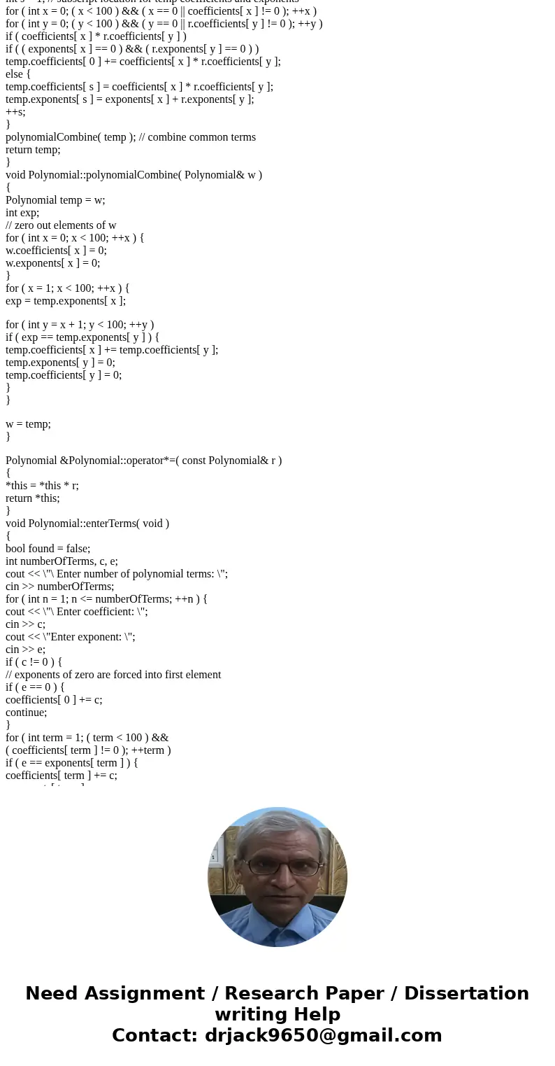 I wrote the following: add to it if needed and fiix the errors output should be something similar to the below picture The internal representation of a Polynomi