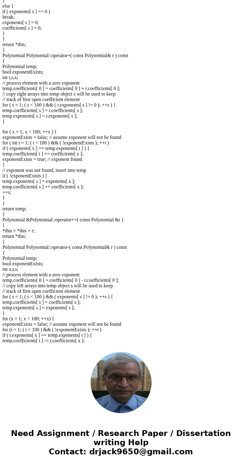 I wrote the following: add to it if needed and fiix the errors output should be something similar to the below picture The internal representation of a Polynomi