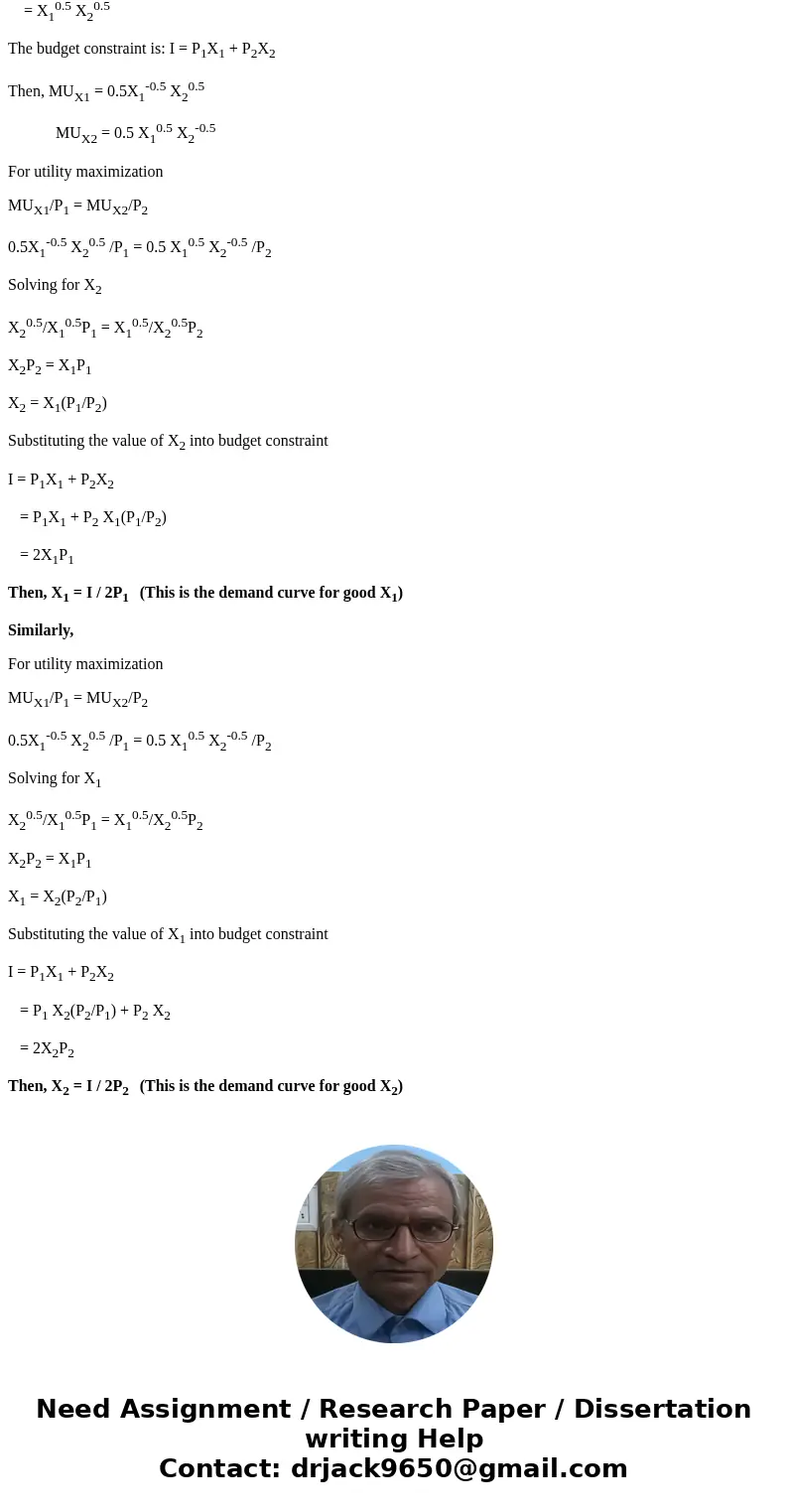 Jill has a utility function defined on two goods: x_1 and x_2. Jill\'s utility function is of the form u(x_1,y_1) = 2x_1^1/2 + x_2, His budget constraint is of  Jill has a utility function defined on two goods: x_1 and x_2. Jill\'s utility function is of the form u(x_1,y_1) = 2x_1^1/2 + x_2, His budget constraint is of