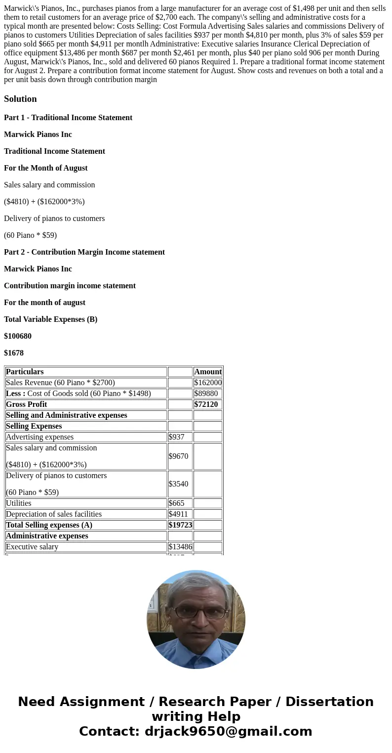 Marwick\'s Pianos, Inc., purchases pianos from a large manufacturer for an average cost of $1,498 per unit and then sells them to retail customers for an avera  Marwick\'s Pianos, Inc., purchases pianos from a large manufacturer for an average cost of $1,498 per unit and then sells them to retail customers for an avera