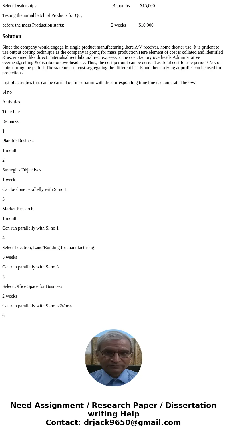 Need help identifying strategies to adopt, a time-line showing the process to complete a manufacturing process – start to full production phase – and a 5-year f Need help identifying strategies to adopt, a time-line showing the process to complete a manufacturing process – start to full production phase – and a 5-year f