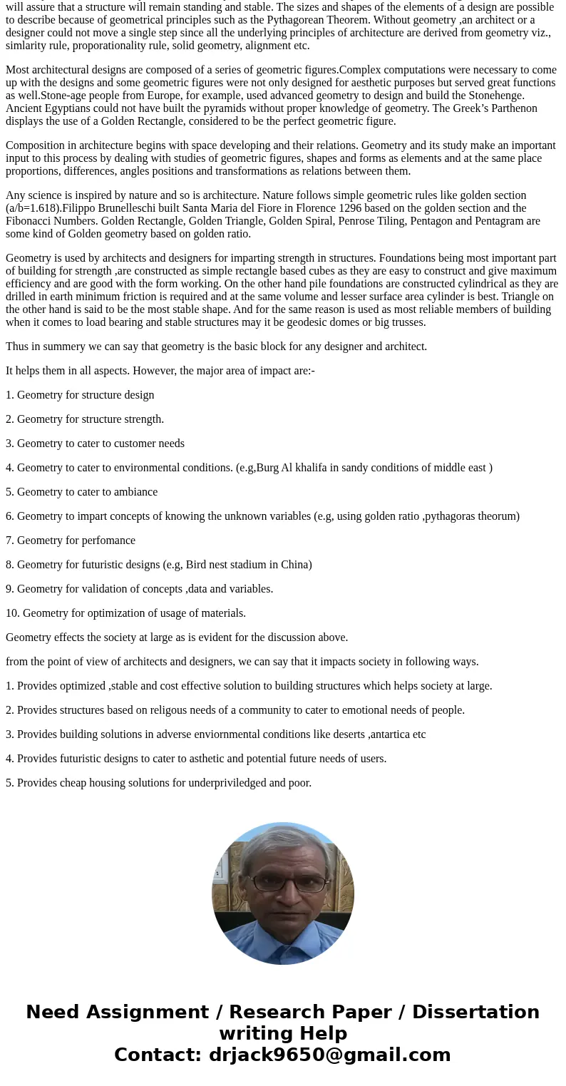 Need tonight. Compare and contrast how a designer and architect might use geometry. How does Geometry effect the community fro the designer and architect perspe Need tonight. Compare and contrast how a designer and architect might use geometry. How does Geometry effect the community fro the designer and architect perspe