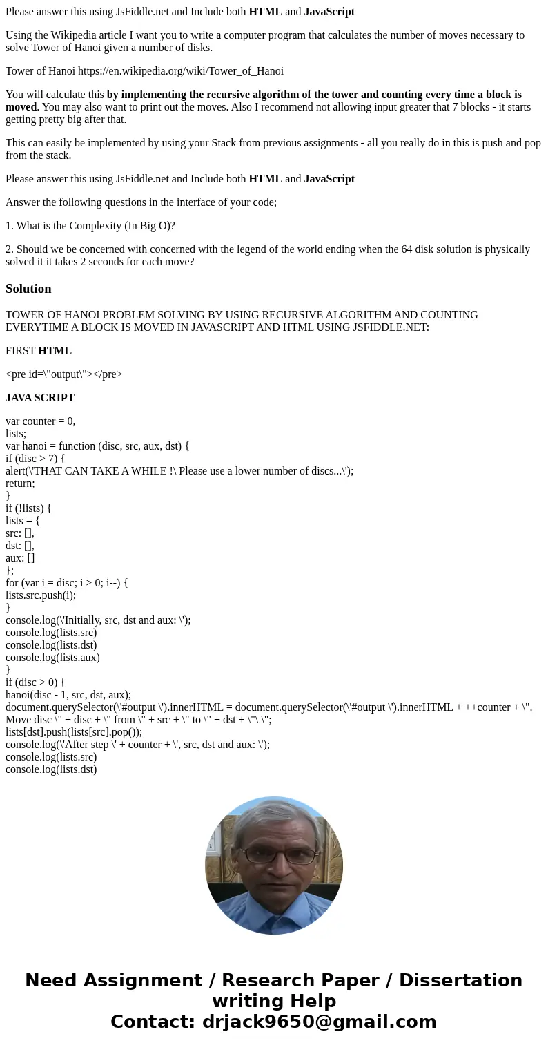 Please answer this using JsFiddle.net and Include both HTML and JavaScript Using the Wikipedia article I want you to write a computer program that calculates th