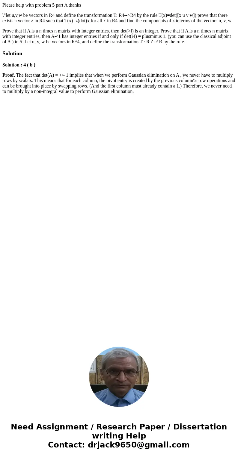 Please help with problem 5 part A thanks \ Please help with problem 5 part A thanks \