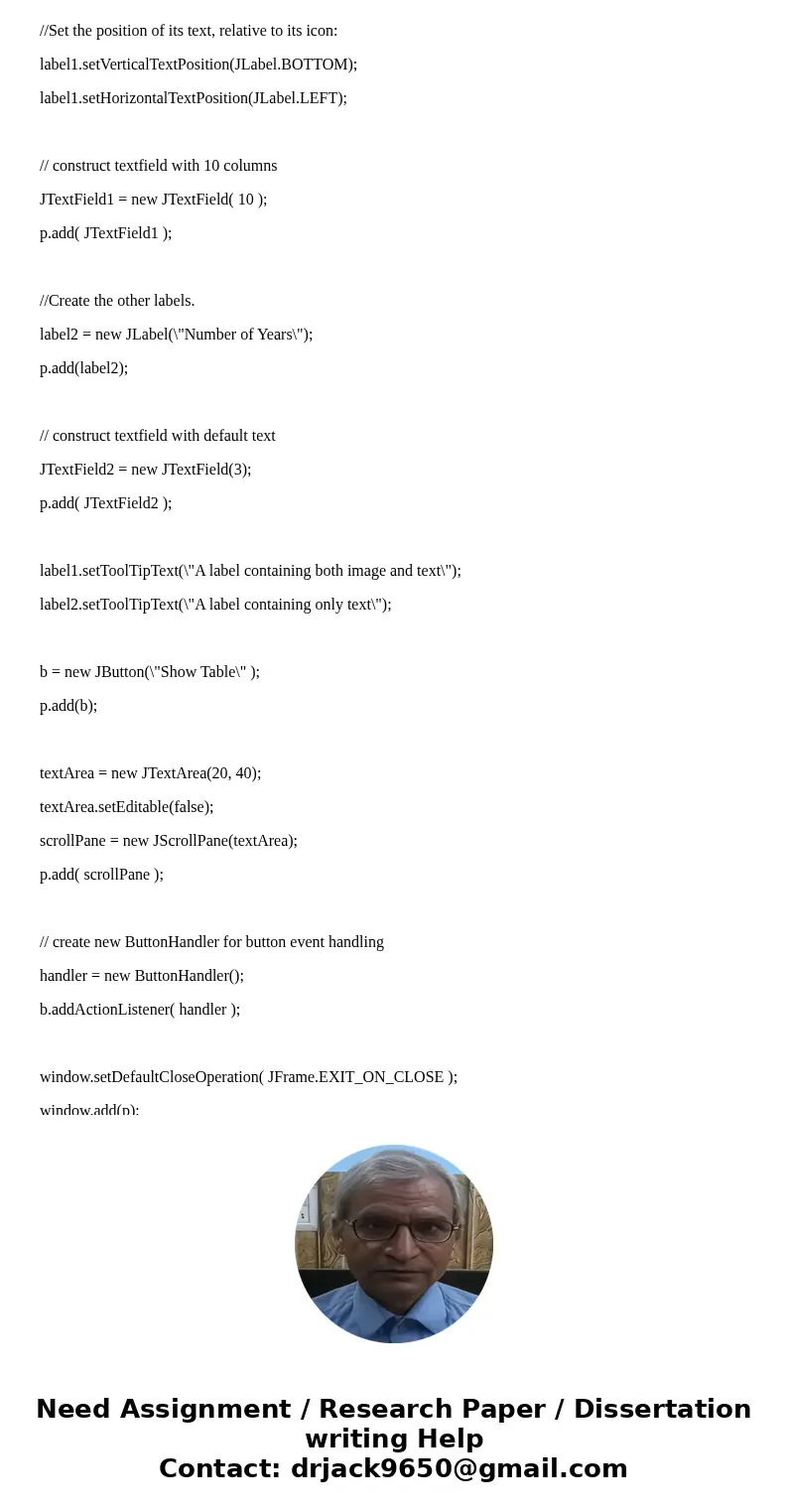 Rewrite Exercise to create a GUI, as shown in Figure Your program should let the user enter the loan amount and loan period in the number of years from text fi  Rewrite Exercise to create a GUI, as shown in Figure Your program should let the user enter the loan amount and loan period in the number of years from text fi