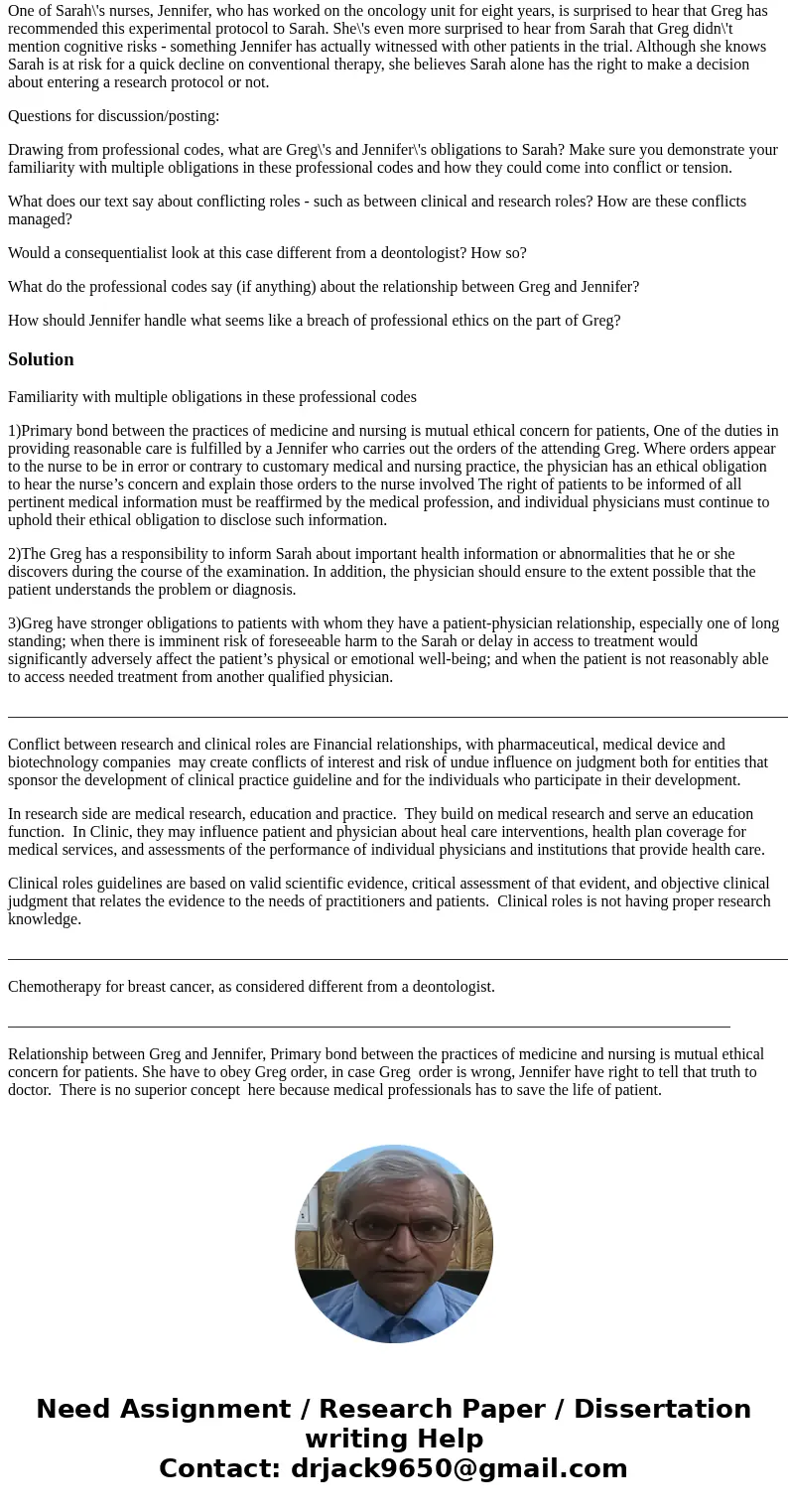 Sarah is a forty-two-year-old woman, has been battling breast cancer for the past four years. It has spread to her lungs. She underwent an operation to remove s Sarah is a forty-two-year-old woman, has been battling breast cancer for the past four years. It has spread to her lungs. She underwent an operation to remove s