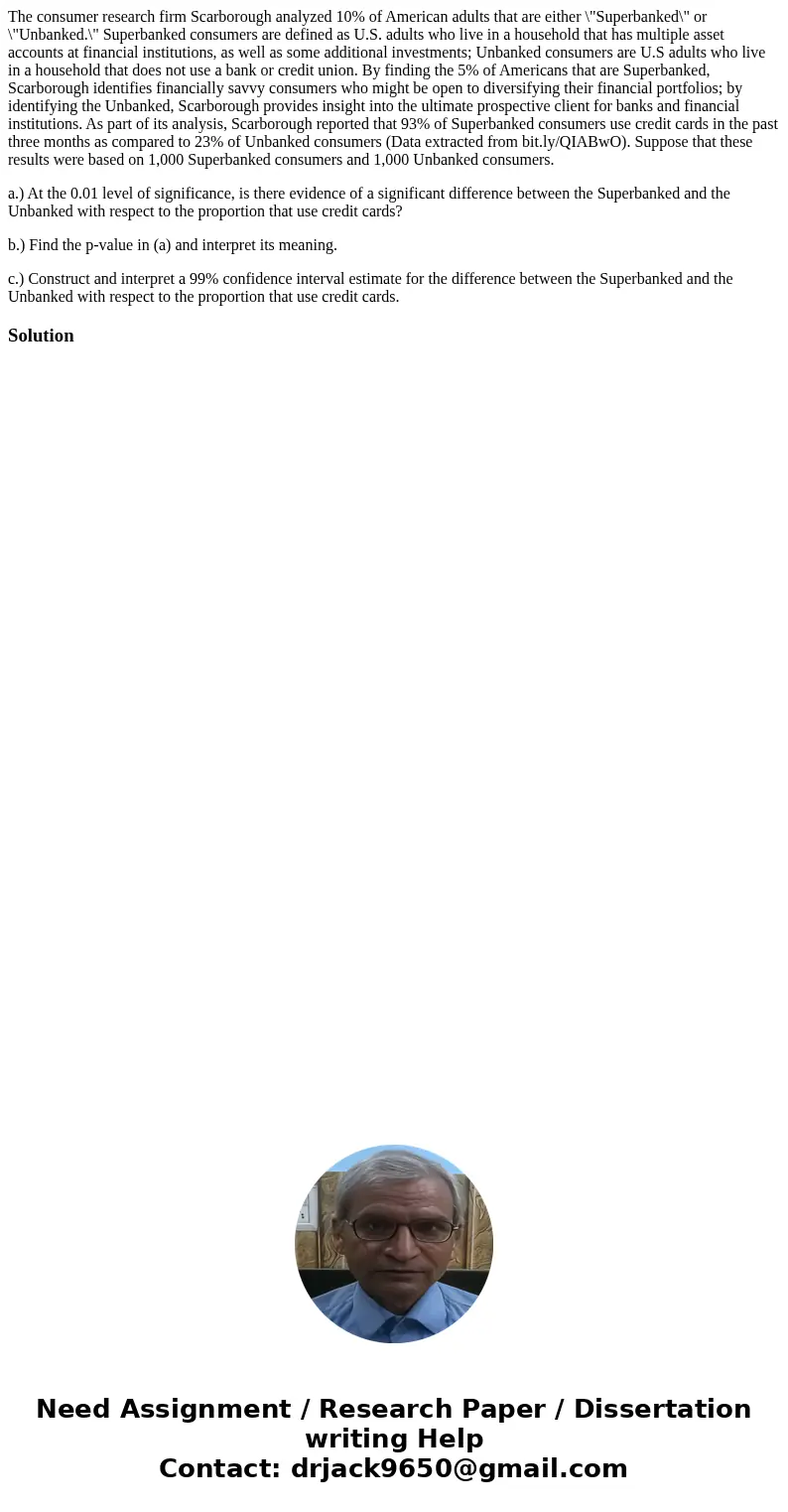 The consumer research firm Scarborough analyzed 10% of American adults that are either \