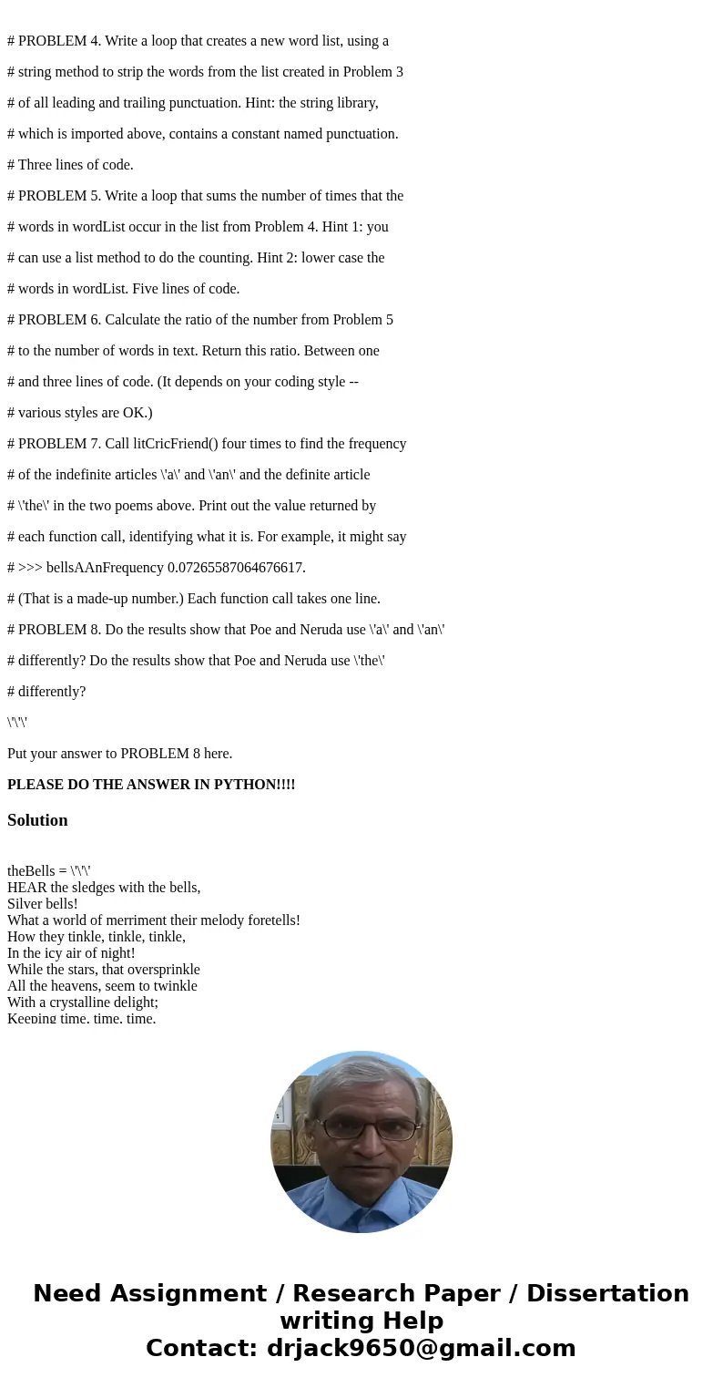 \'\'\' This homework consists of 8 problems. The first 7 ask that you fill in a blank in the code below. The last problem asked you to draw some conclusions fro \'\'\' This homework consists of 8 problems. The first 7 ask that you fill in a blank in the code below. The last problem asked you to draw some conclusions fro