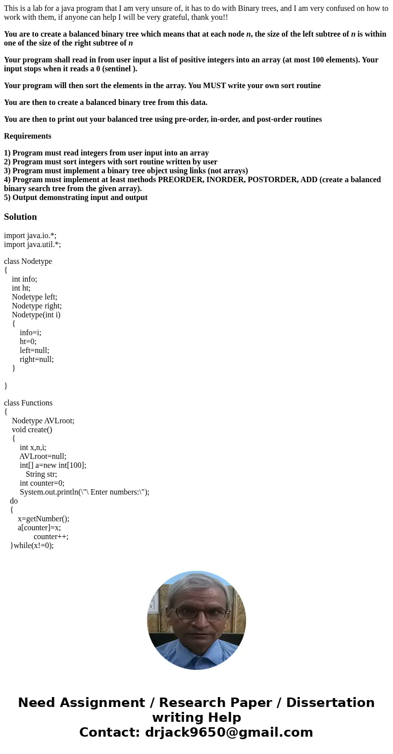 This is a lab for a java program that I am very unsure of, it has to do with Binary trees, and I am very confused on how to work with them, if anyone can help I This is a lab for a java program that I am very unsure of, it has to do with Binary trees, and I am very confused on how to work with them, if anyone can help I