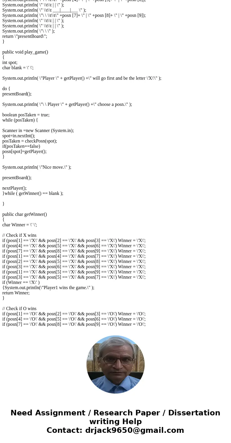 Tic Tac Toe class - Write a fifth game program that can play Tic Tac Toe. •This game displays the lines of the Tic Tac Toe game and prompts the player to choose Tic Tac Toe class - Write a fifth game program that can play Tic Tac Toe. •This game displays the lines of the Tic Tac Toe game and prompts the player to choose