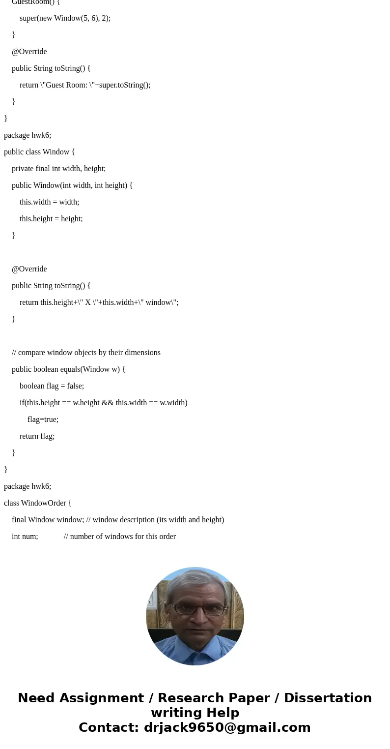 Todo package hwk6; // This class contains the configuration of a type of apartment public class Apartment { int numOfUnits; // the number of apartments of this  Todo package hwk6; // This class contains the configuration of a type of apartment public class Apartment { int numOfUnits; // the number of apartments of this