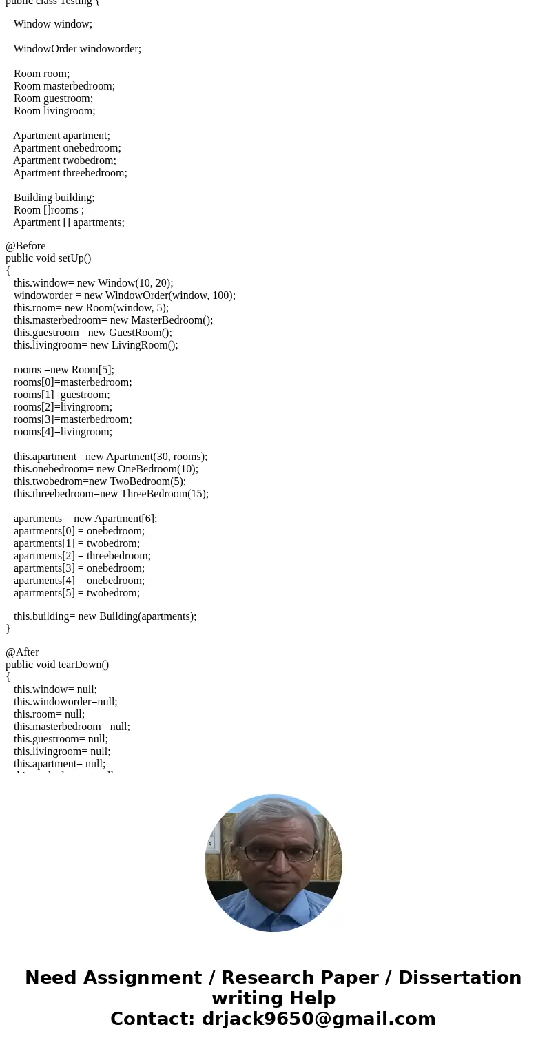 Todo package hwk6; // This class contains the configuration of a type of apartment public class Apartment { int numOfUnits; // the number of apartments of this  Todo package hwk6; // This class contains the configuration of a type of apartment public class Apartment { int numOfUnits; // the number of apartments of this
