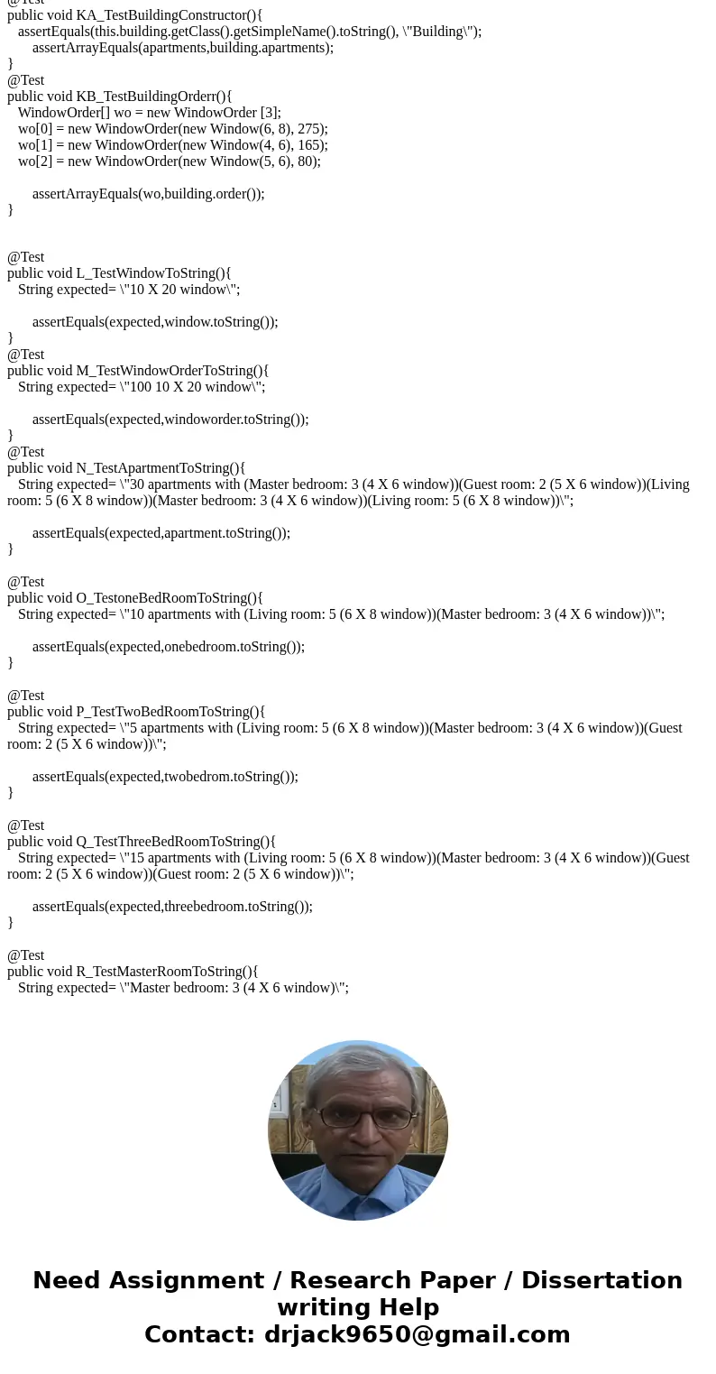 Todo package hwk6; // This class contains the configuration of a type of apartment public class Apartment { int numOfUnits; // the number of apartments of this  Todo package hwk6; // This class contains the configuration of a type of apartment public class Apartment { int numOfUnits; // the number of apartments of this