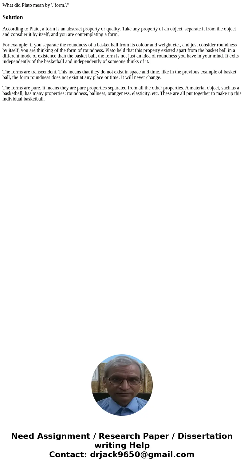 What did Plato mean by \