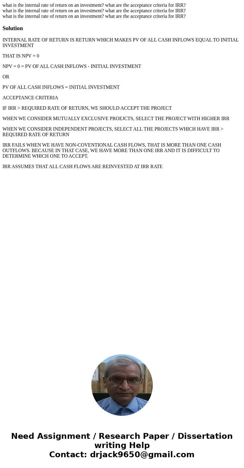 what is the internal rate of return on an investment? what are the acceptance criteria for IRR? what is the internal rate of return on an investment? what are   what is the internal rate of return on an investment? what are the acceptance criteria for IRR? what is the internal rate of return on an investment? what are