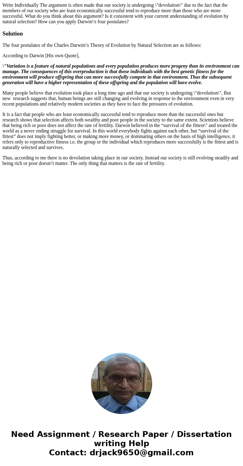 Write Individually The argument is often made that our society is undergoing \  Write Individually The argument is often made that our society is undergoing \