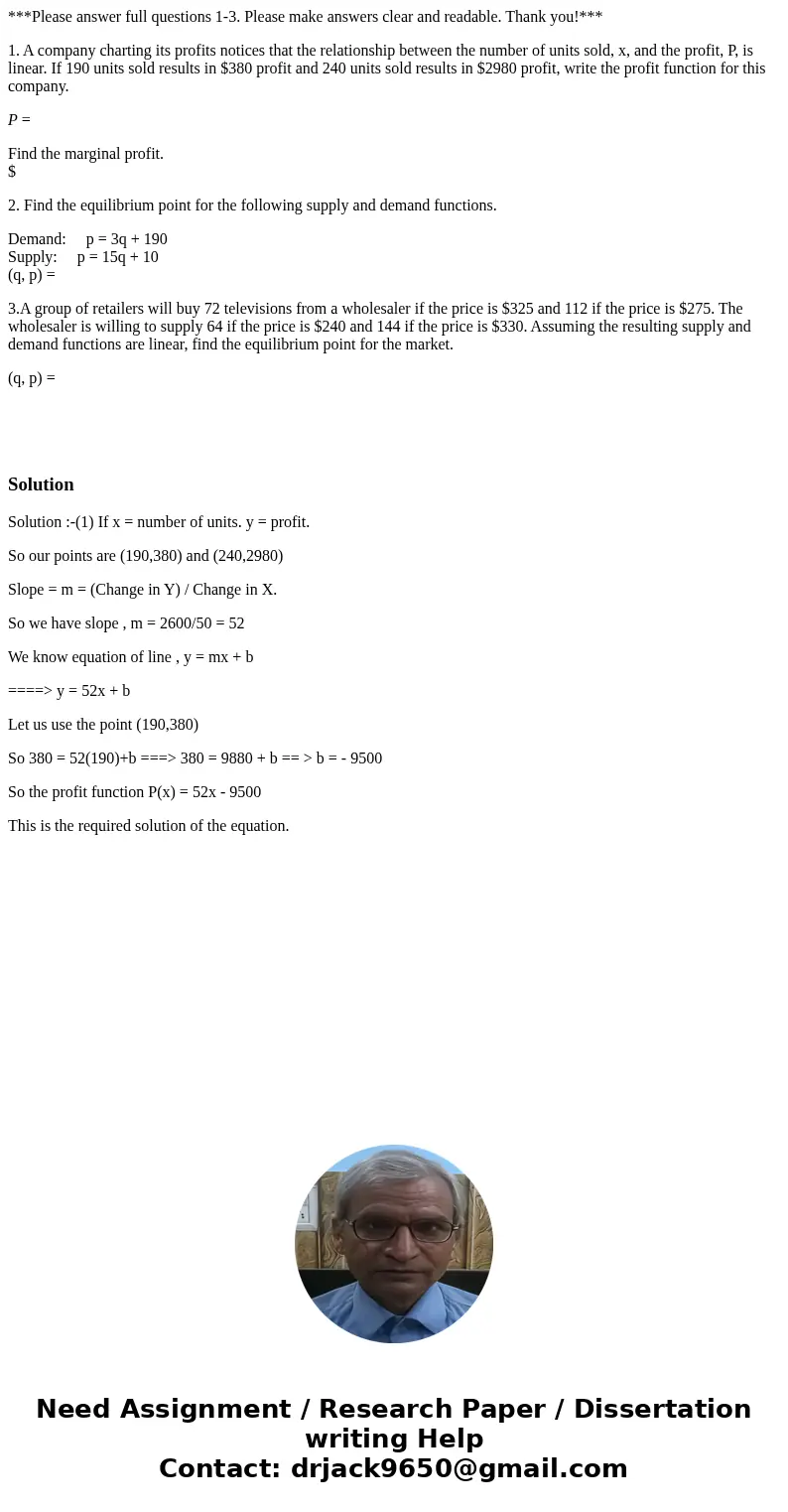 ***Please answer full questions 1-3. Please make answers clear and readable. Thank you!*** 1. A company charting its profits notices that the relationship betwe ***Please answer full questions 1-3. Please make answers clear and readable. Thank you!*** 1. A company charting its profits notices that the relationship betwe