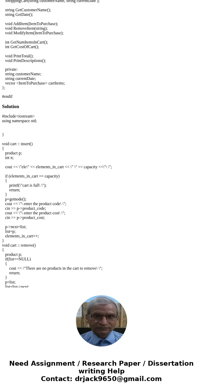 12.9 Program: Online shopping cart (continued) (C++) This program extends the earlier \ 12.9 Program: Online shopping cart (continued) (C++) This program extends the earlier \