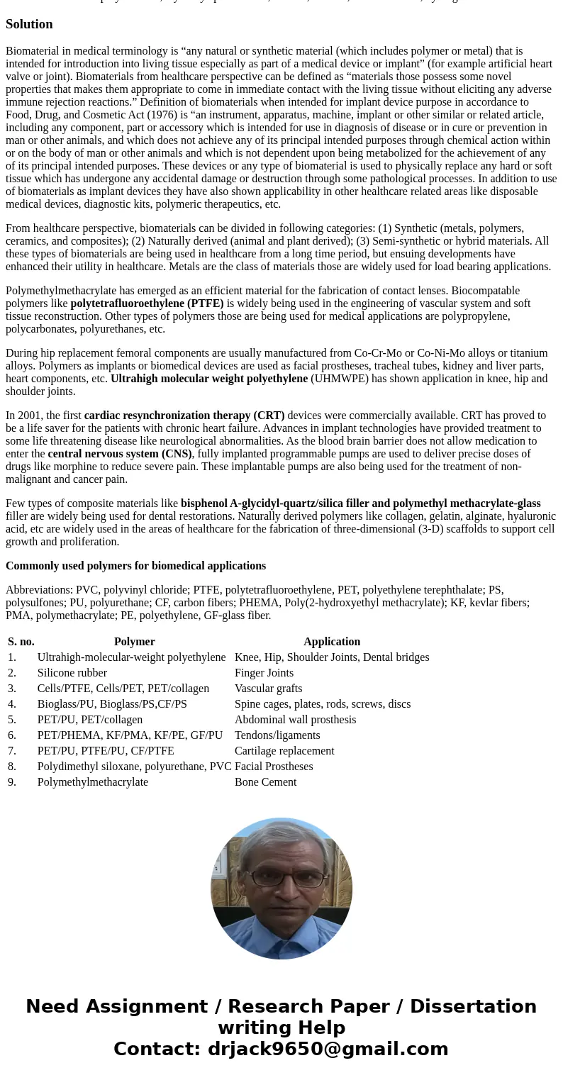  4, List at least 4 different biomaterials used in the biomedical industry. Discuss in detail about their meed, how they are prepared, significance of the mater