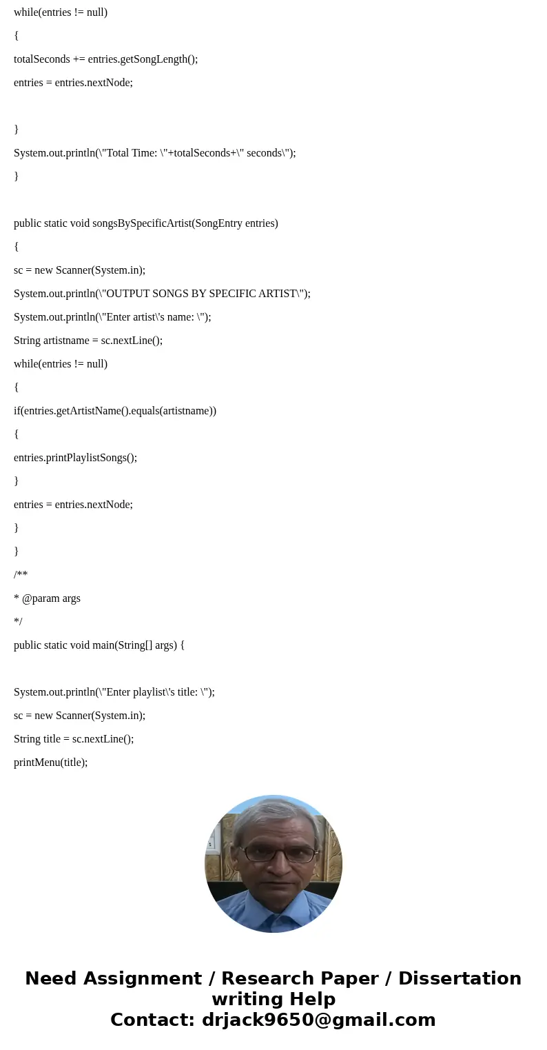 8.8 Program: Playlist (Java) You will be building a linked list. Make sure to keep track of both the head and tail nodes. (1) Create two files to submit. SongEn