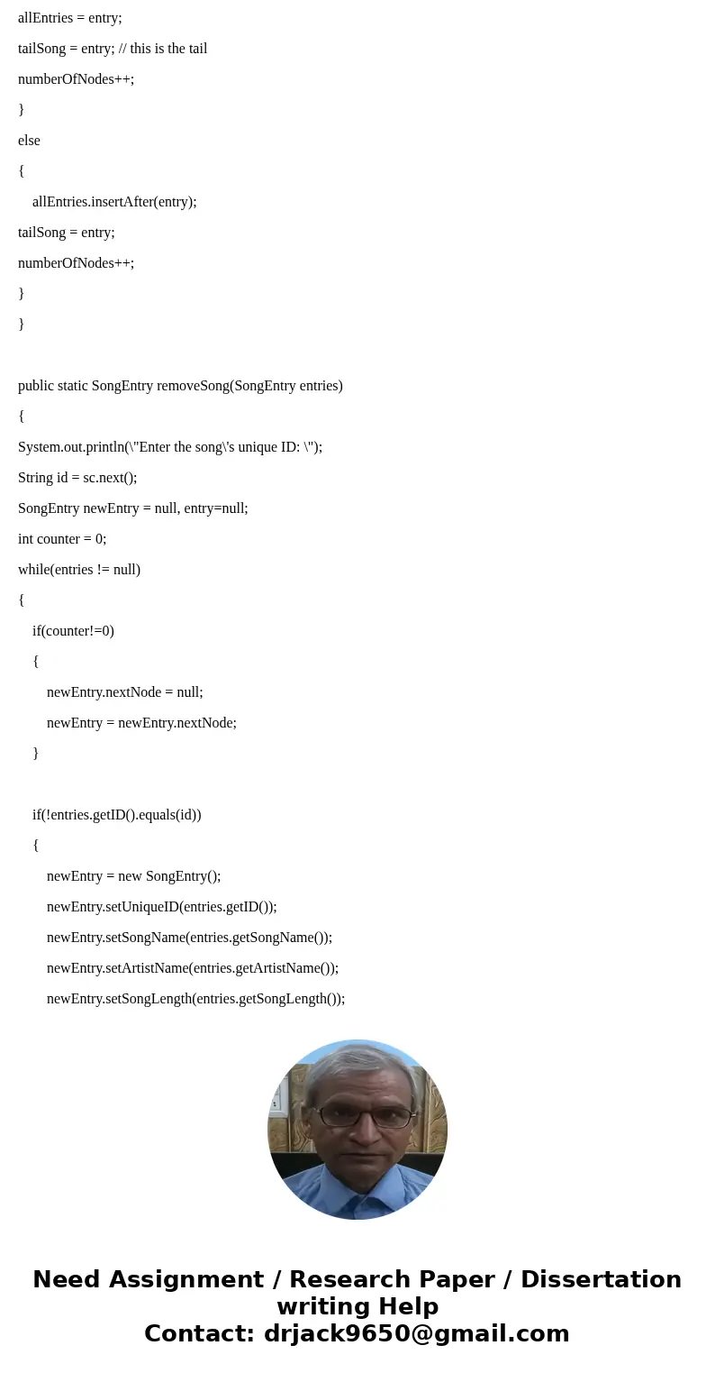 8.8 Program: Playlist (Java) You will be building a linked list. Make sure to keep track of both the head and tail nodes. (1) Create two files to submit. SongEn