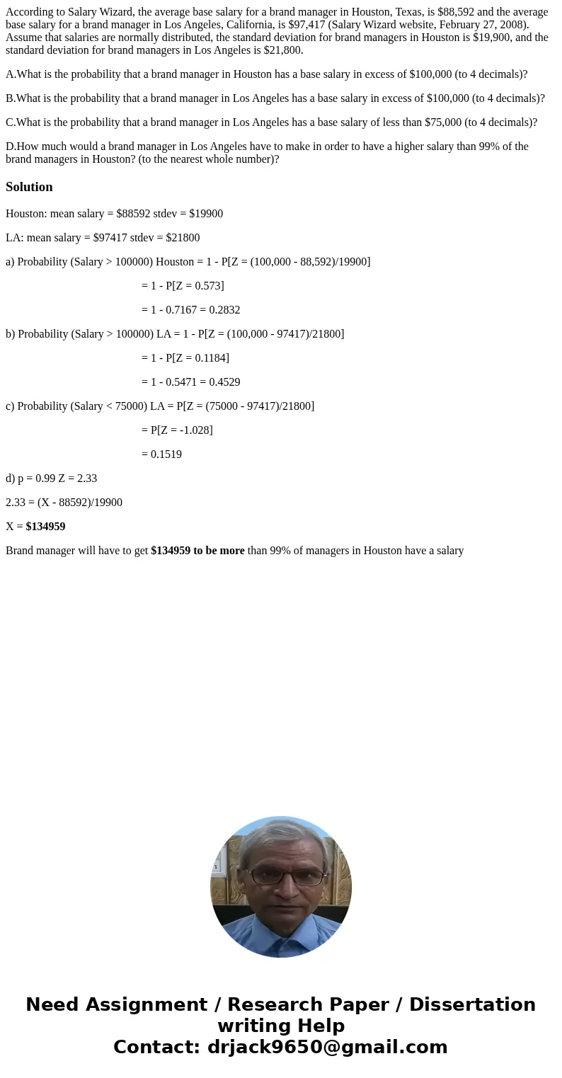 According to Salary Wizard, the average base salary for a brand manager in Houston, Texas, is $88,592 and the average base salary for a brand manager in Los Ang According to Salary Wizard, the average base salary for a brand manager in Houston, Texas, is $88,592 and the average base salary for a brand manager in Los Ang