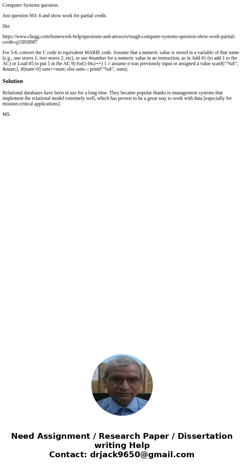 Computer Systems question. Just question NO. 6 and show work for partial credit. like https://www.chegg.com/homework-help/questions-and-answers/tough-computer-s Computer Systems question. Just question NO. 6 and show work for partial credit. like https://www.chegg.com/homework-help/questions-and-answers/tough-computer-s