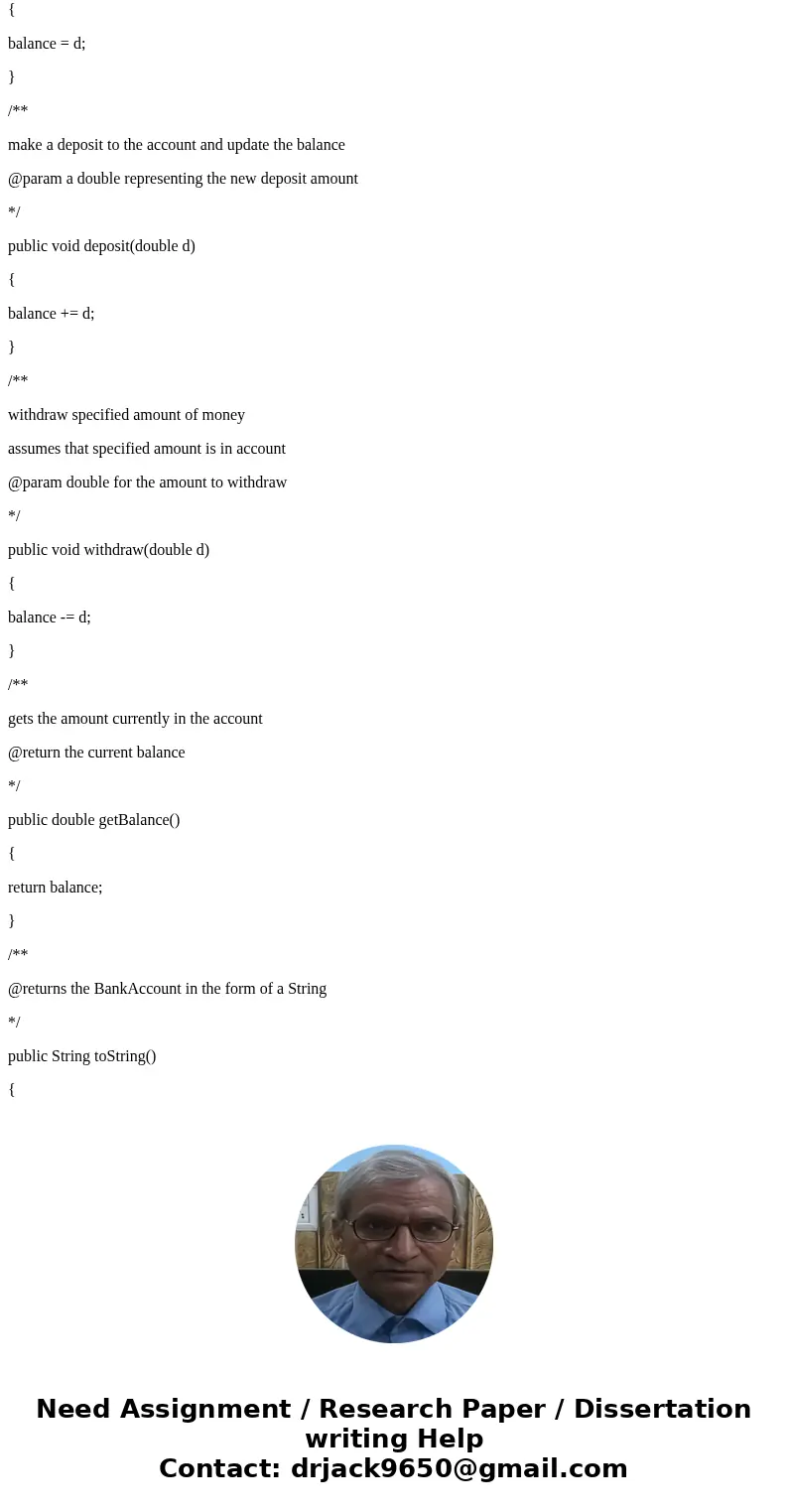 create a BankAccount class in java, and add a copy constructor to the BankAccount class. This constructor should accept a BankAccount object as an argument. It 