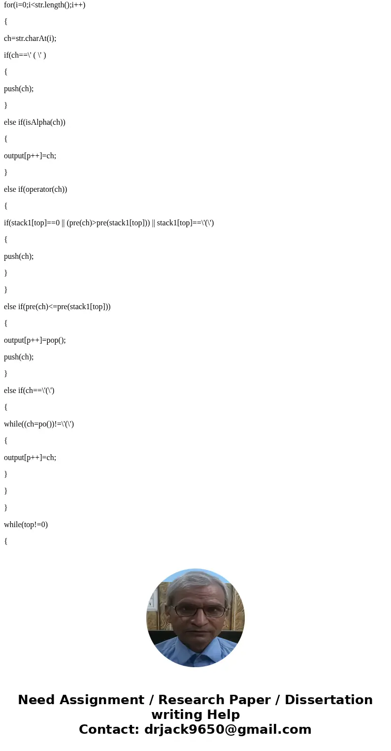 Description of program: You are to write a program name InfixToPostfix.java that converts an infix expression entered by the user to a postfix expression. The e
