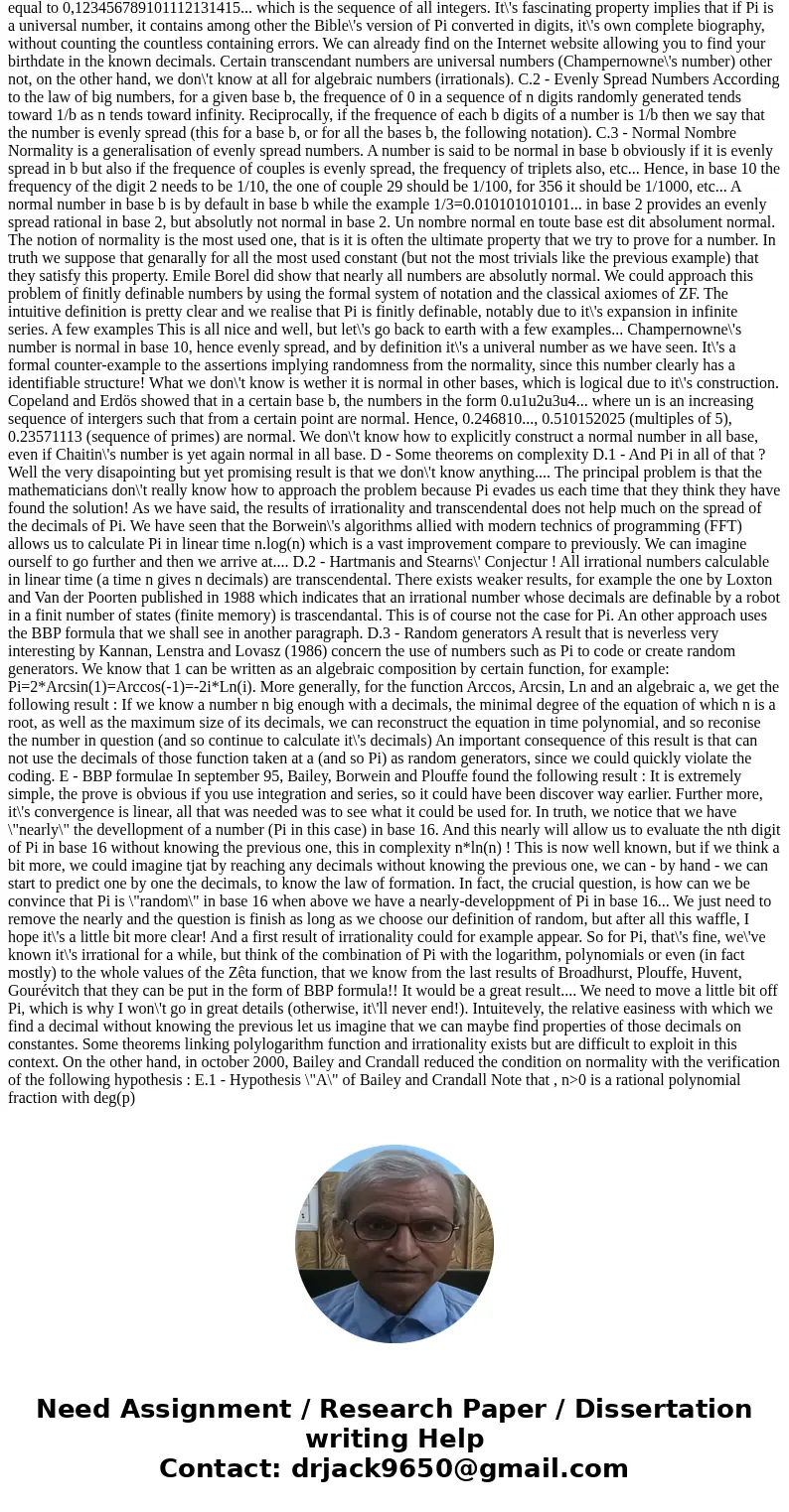 find atleast two functions of pi which are more random than pi using run test for randomnessSolution This page is consacred to find the place of our constant Pi