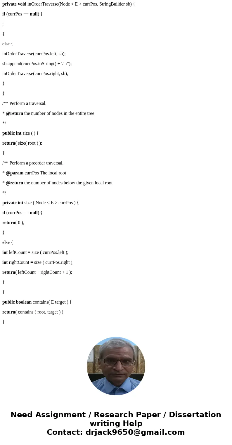For this assignment you must take the given BinaryTree<E> class and complete the code for the following methods: int countLeaves ( ); boolean equals ( Bin