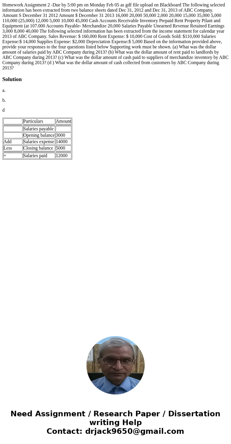 Homework Assignment 2 -Due by 5:00 pm on Monday Feb 05 as gdf file upload on Blackboard The following selected information has been extracted from two balance   Homework Assignment 2 -Due by 5:00 pm on Monday Feb 05 as gdf file upload on Blackboard The following selected information has been extracted from two balance