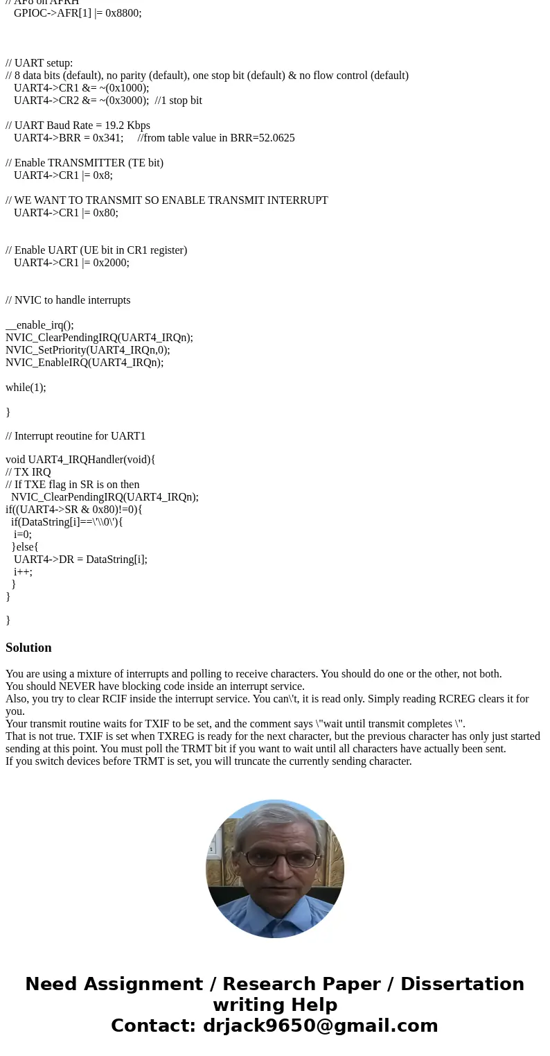 I need help with getting the UART message to recieve a communication on my LCD. I have done the UART message transmission test which I pasted below. Port C 11 -