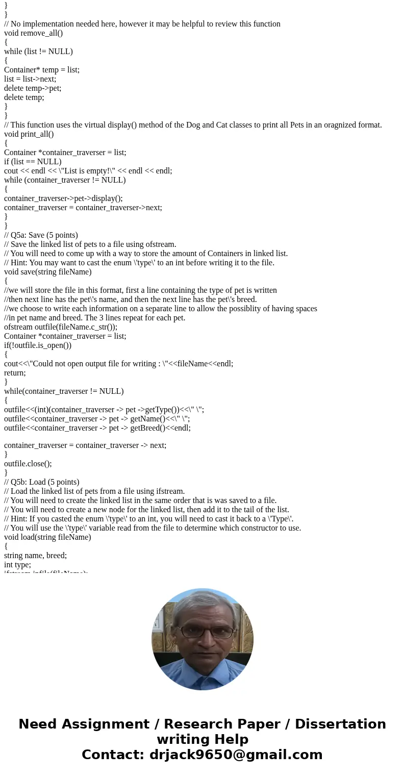 I need help with question 4, 5a, and 5b. You can only answer one if you want I would appreciate any help, thank you! // Q1a: Create Dog Class // Part 1: Create 