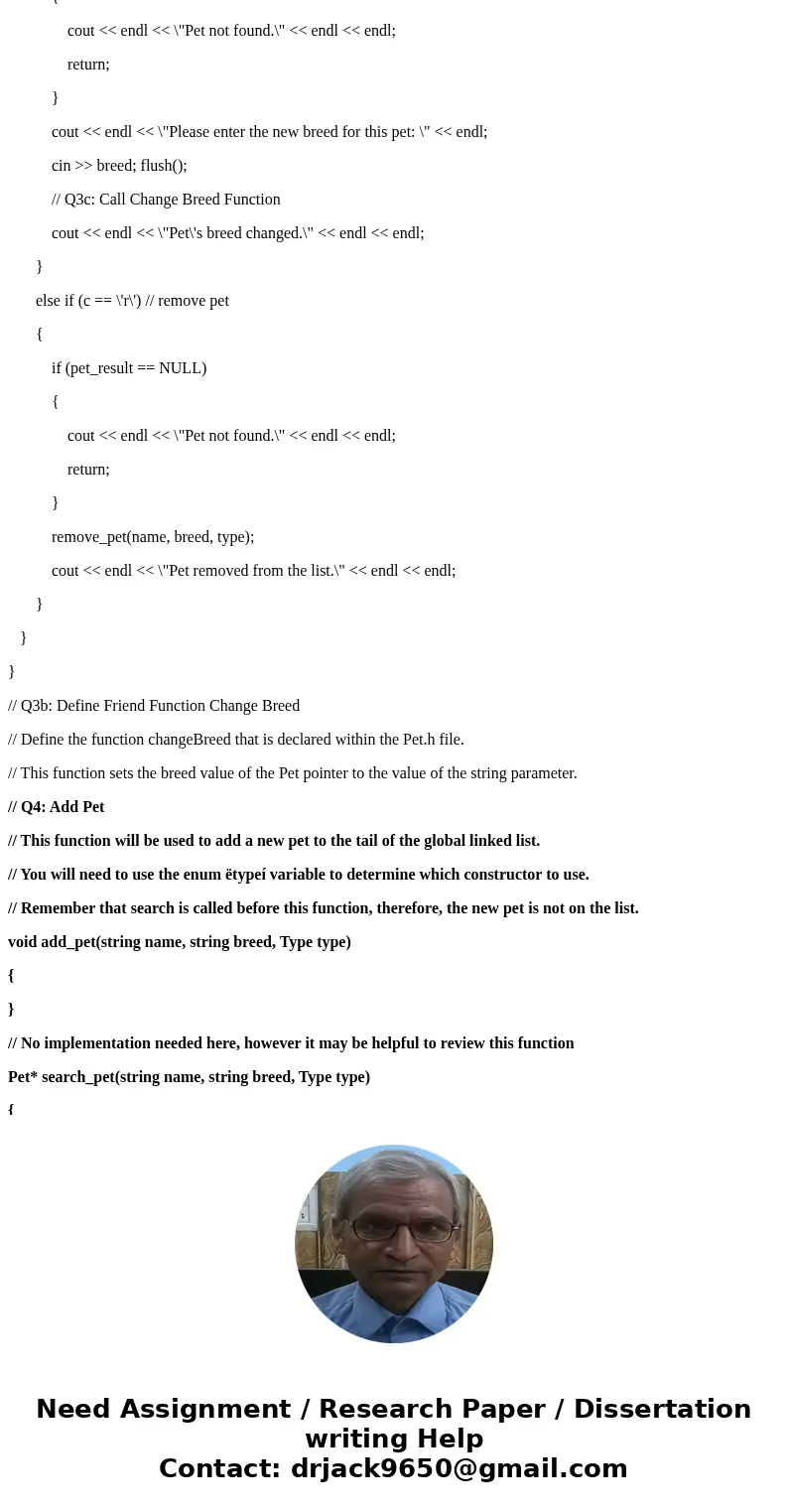 I need help with question 4, 5a, and 5b. You can only answer one if you want I would appreciate any help, thank you! // Q1a: Create Dog Class // Part 1: Create 