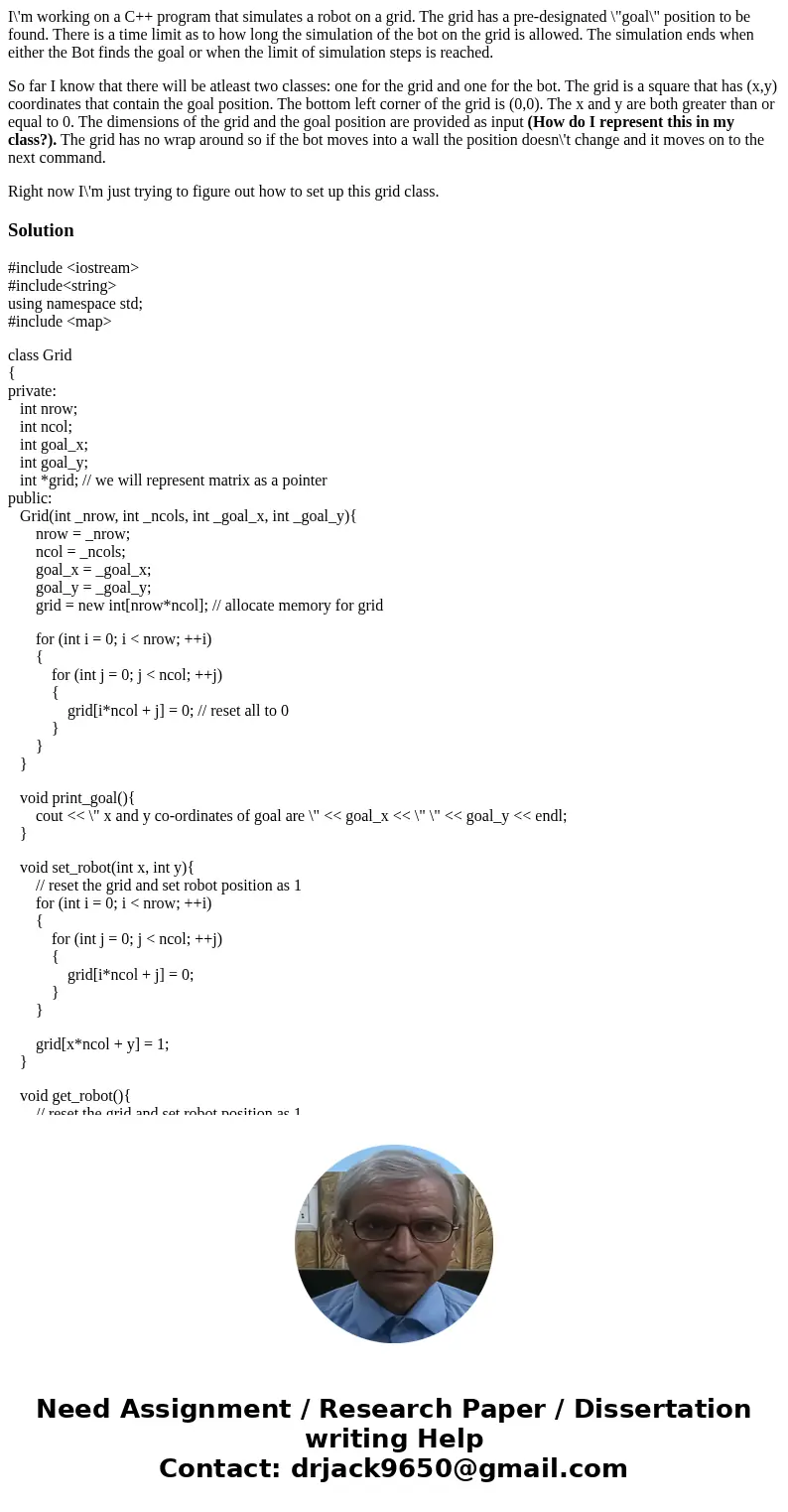 I\'m working on a C++ program that simulates a robot on a grid. The grid has a pre-designated \ I\'m working on a C++ program that simulates a robot on a grid. The grid has a pre-designated \