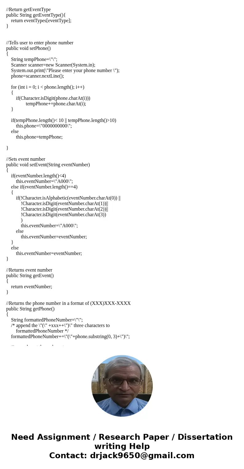 In previous chapters, you developed classes that work with catering event information for Carly’s Catering. Now modify the Event and EventDemo classes as follow