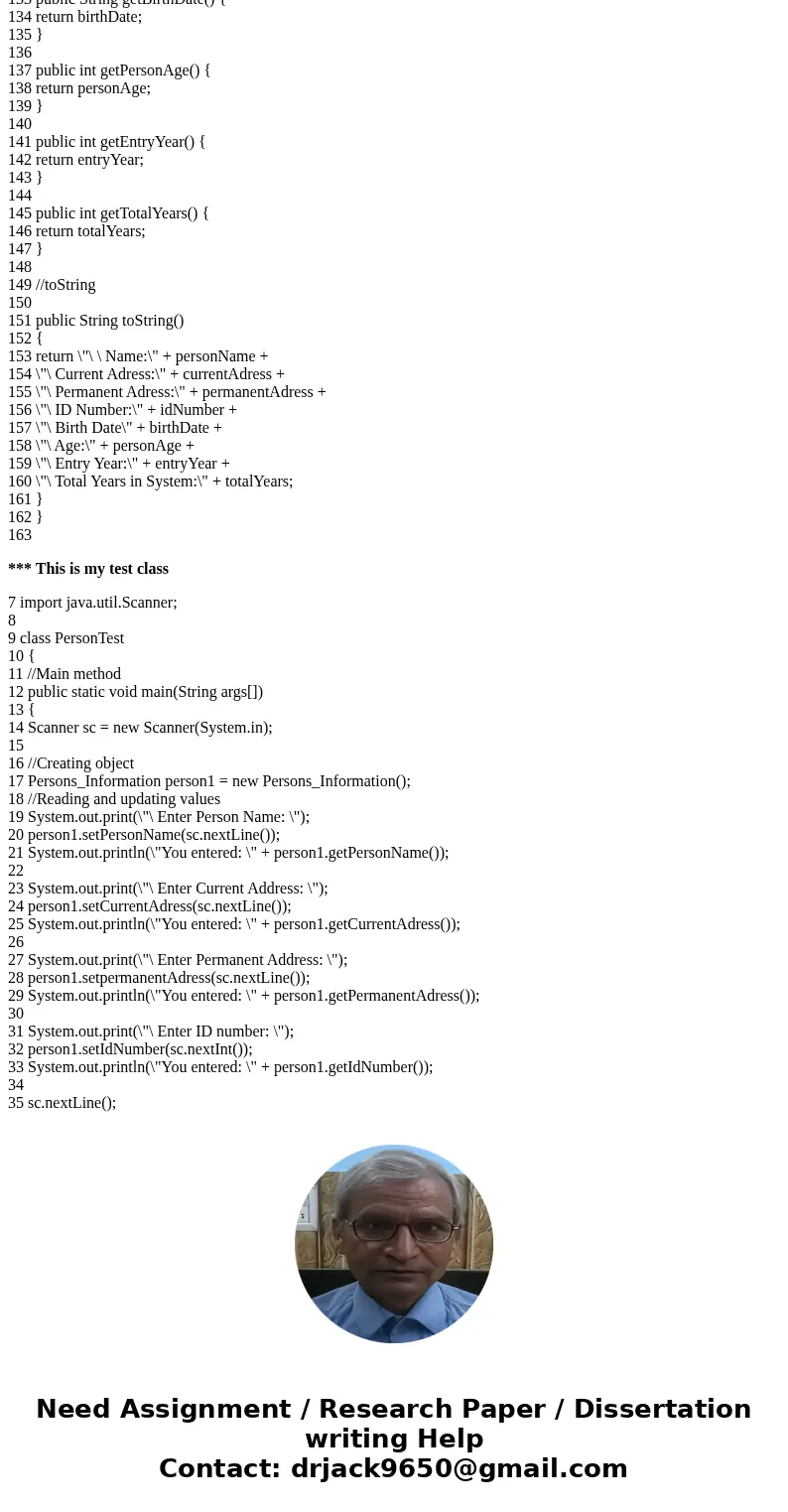 In your Person class: Add a constant field to store the current year (review the Week 4 Lesson if you aren\'t sure how to create a constant) : Assign a value to In your Person class: Add a constant field to store the current year (review the Week 4 Lesson if you aren\'t sure how to create a constant) : Assign a value to