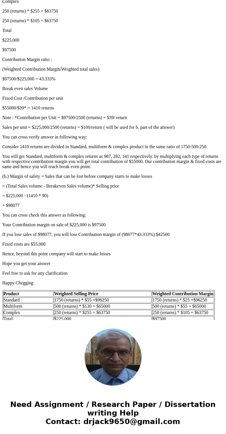 Multiple Product Break-Even Analysis Joe\'s Tax Service prepares tax returns for low-to middle-income taxpayers. Its service operates January 2 through April 15 Multiple Product Break-Even Analysis Joe\'s Tax Service prepares tax returns for low-to middle-income taxpayers. Its service operates January 2 through April 15